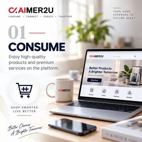 01 Consume. Enjoy high-quality products and premium services on the platform. Shop smarter, live better.